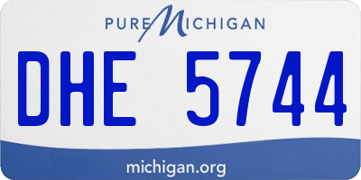 MI license plate DHE5744