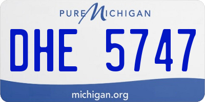 MI license plate DHE5747