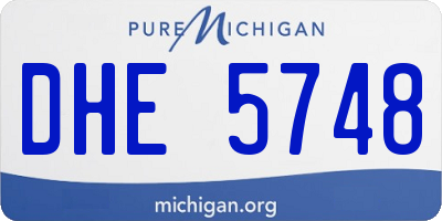 MI license plate DHE5748