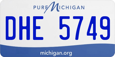 MI license plate DHE5749