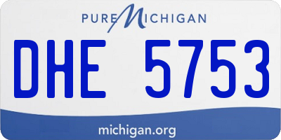 MI license plate DHE5753