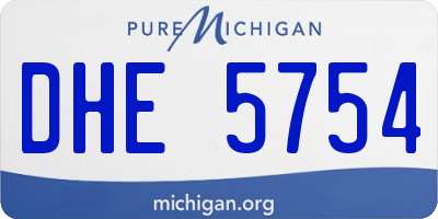 MI license plate DHE5754