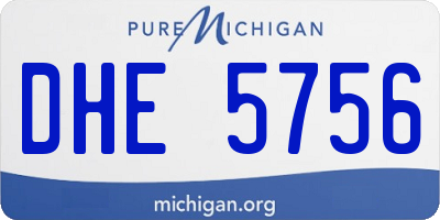 MI license plate DHE5756