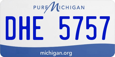 MI license plate DHE5757