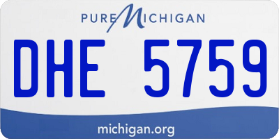 MI license plate DHE5759