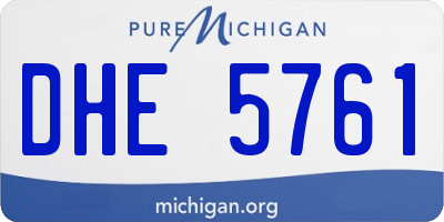 MI license plate DHE5761