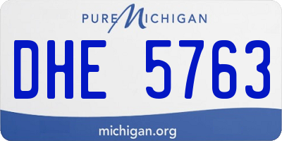 MI license plate DHE5763