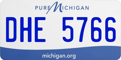 MI license plate DHE5766