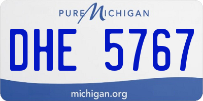 MI license plate DHE5767