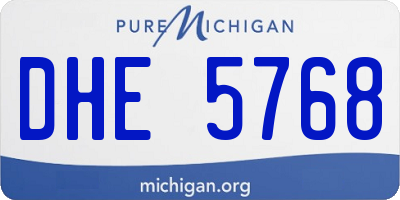 MI license plate DHE5768