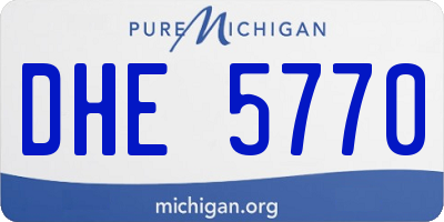 MI license plate DHE5770