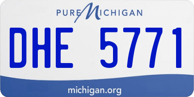 MI license plate DHE5771