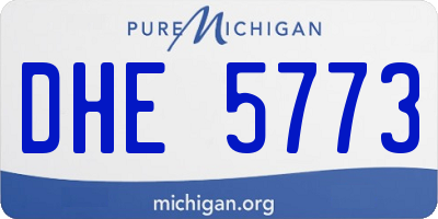 MI license plate DHE5773