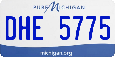 MI license plate DHE5775