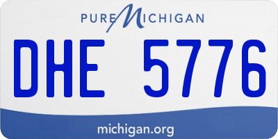 MI license plate DHE5776