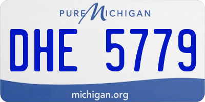 MI license plate DHE5779