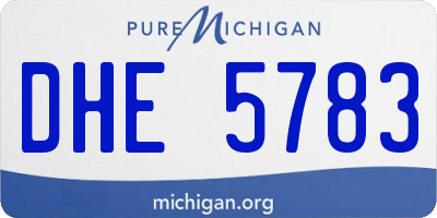 MI license plate DHE5783