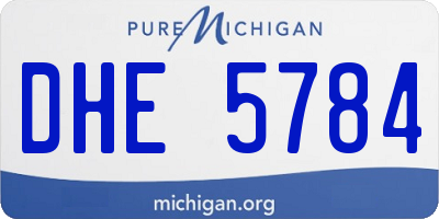 MI license plate DHE5784
