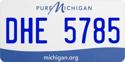 MI license plate DHE5785