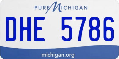 MI license plate DHE5786