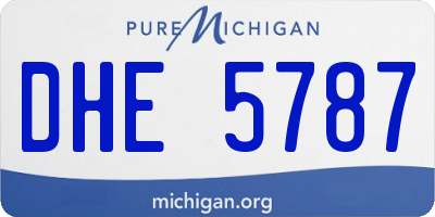MI license plate DHE5787