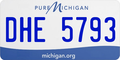 MI license plate DHE5793