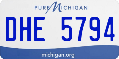 MI license plate DHE5794