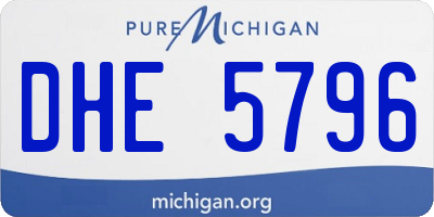 MI license plate DHE5796