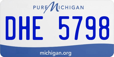 MI license plate DHE5798