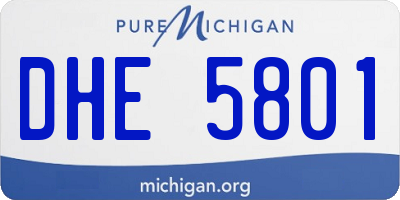 MI license plate DHE5801