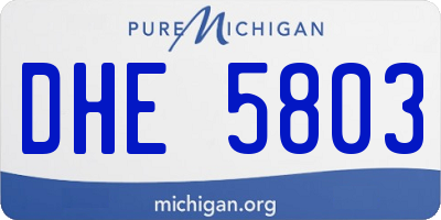 MI license plate DHE5803