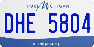 MI license plate DHE5804
