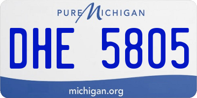 MI license plate DHE5805