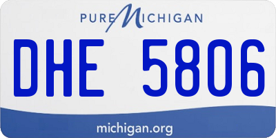 MI license plate DHE5806