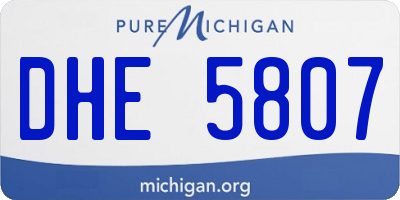 MI license plate DHE5807