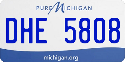 MI license plate DHE5808