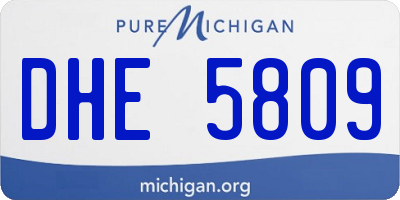 MI license plate DHE5809