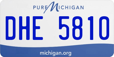 MI license plate DHE5810