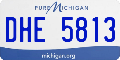 MI license plate DHE5813