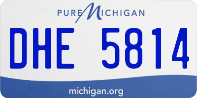 MI license plate DHE5814