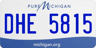 MI license plate DHE5815