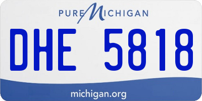 MI license plate DHE5818