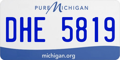 MI license plate DHE5819