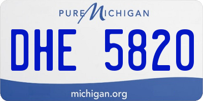 MI license plate DHE5820