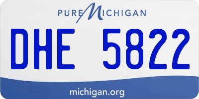 MI license plate DHE5822