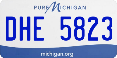 MI license plate DHE5823
