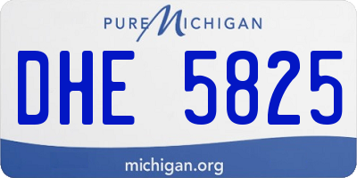 MI license plate DHE5825