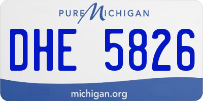 MI license plate DHE5826