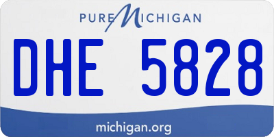 MI license plate DHE5828