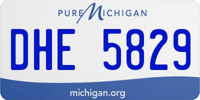 MI license plate DHE5829